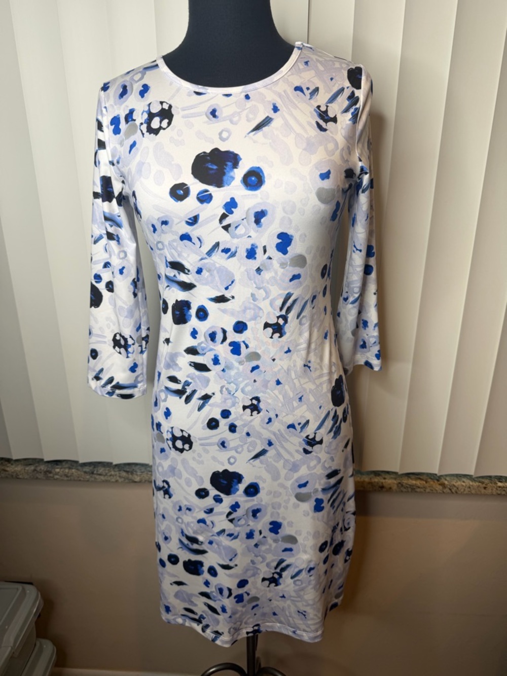 Jean Pierre Klifa Daphne Dress Eclat Blue Shift Dress Size XS